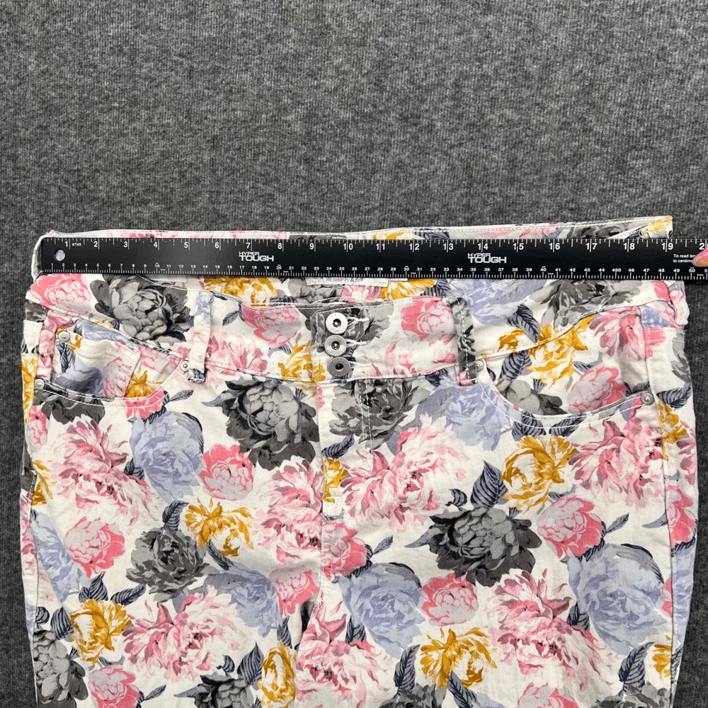 Torrid Denim Floral Print Jeggings Womens 20R Pink Yellow Blue Skinny High Rise - Picture 12 of 16
